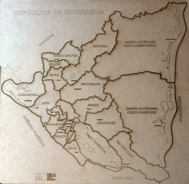 Puzle del mapa departaments de Nicaragua tallat